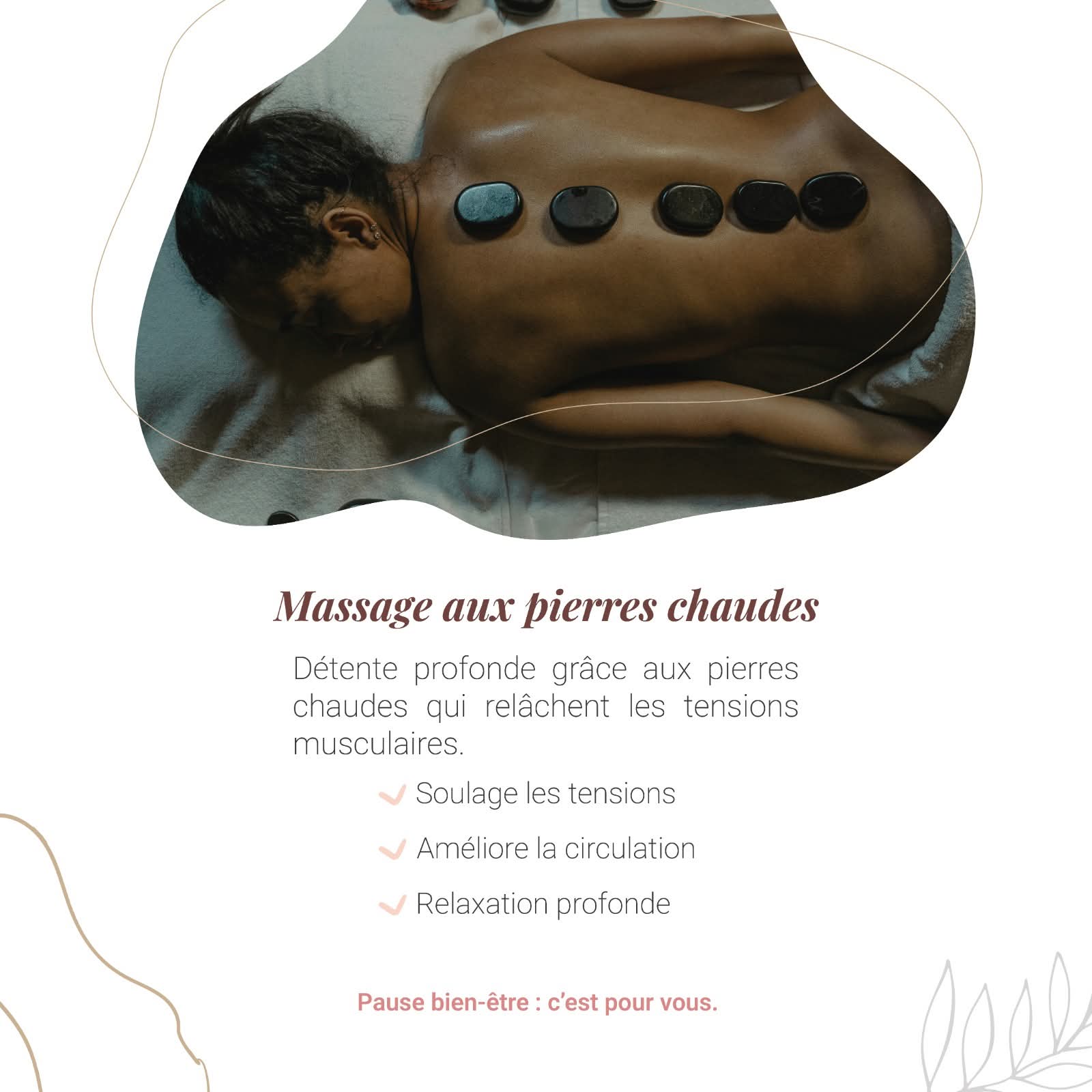 Massage aux pierres chaudes 1h